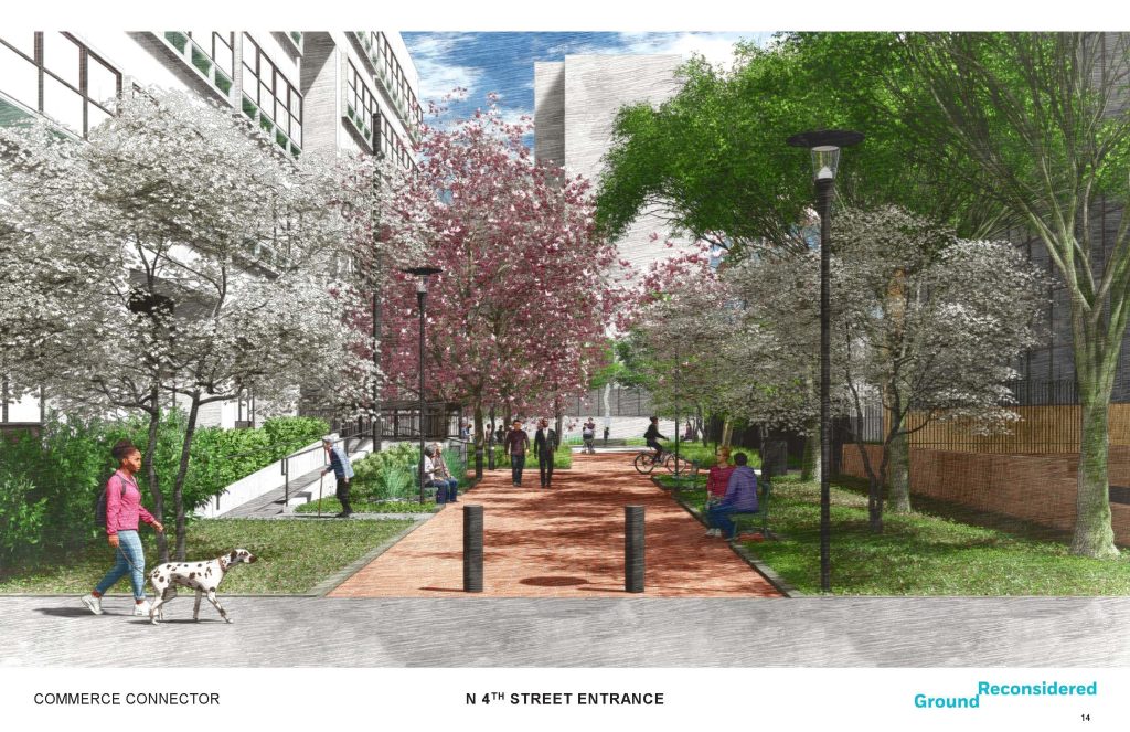 4th Street entrance into Commerce Connector which runs parallel to Market Street